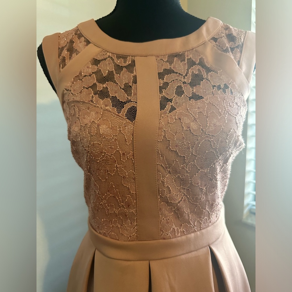 EUC‼️ Enfocus Studio Dusty Rose Sparkly Lace Dress. - Picture 8 of 8